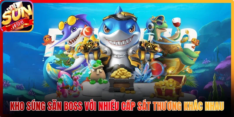 Kho súng săn boss với nhiều cấp sát thương khác nhau